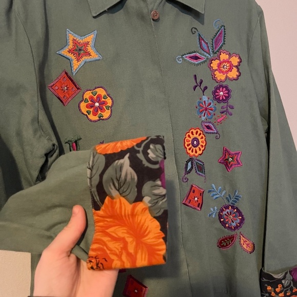 Hearts Of Palm Eclectic Colorful Floral Jacket - Bohemian, Hippie, Quirky - Picture 7 of 8